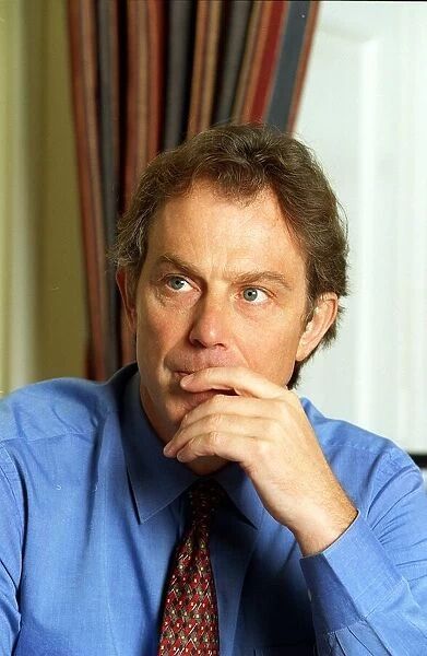 Tony Blair Britains Prime Minister January 1999 at No 10 Downing Street deep in thought