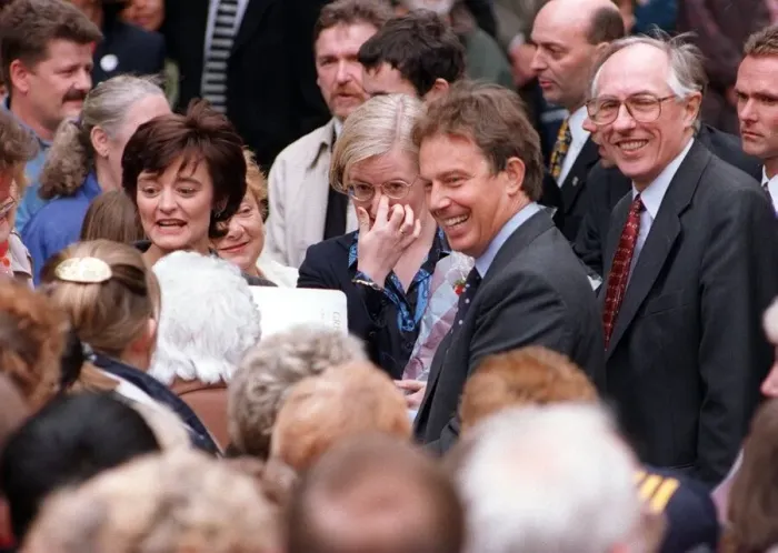 Framed Print : Tony Blair British Prime Minister 8th September 1997, in Argyle Street Glasgow with wife Framed Print : Tony Blair British Prime Minister 8th September 1997, in Argyle Street Glasgow with wife