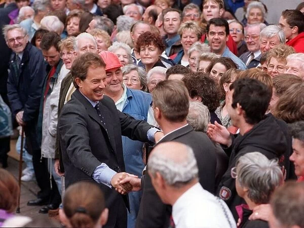 Tony Blair British Prime Minister 8th September 1997, in Argyle Street Glasgow during