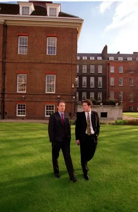 Framed Print : Tony Blair British Prime Minister talks to Piers Morgan