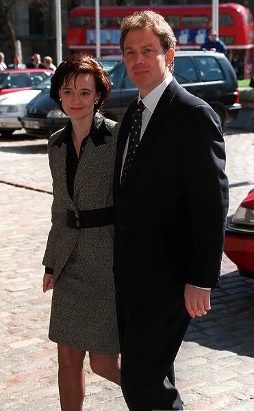 Tony Blair and Cherie Blair arrive for the Memorial Service for Matthew Harding at