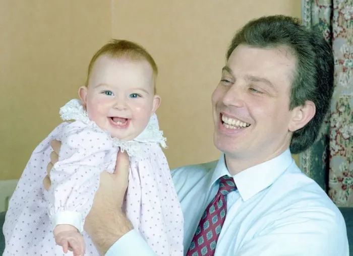Framed Print : Tony Blair future labour prime minister with his daughter Kathryn December 1988 Framed Print : Tony Blair future labour prime minister with his daughter Kathryn December 1988