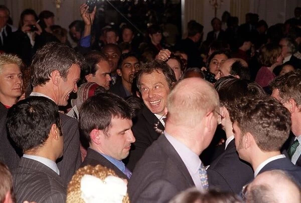 Tony Blair at the Grosvenor Hotel where he was meeting prospective members of the Labour