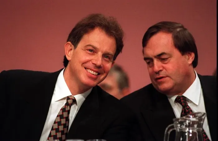 Framed Print : Tony Blair Labour leader with John Prescott on the platform at the Labour Party