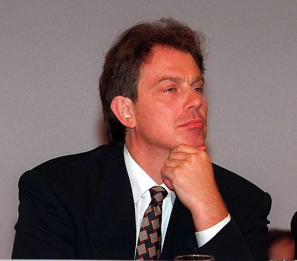 Tony Blair Labour leader on the platform at the Labour Party Conference 1995 in Brighton