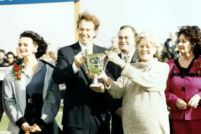 Framed Print : Tony Blair Labour Leader with wife Cherie and John Prescott during the prize giving Framed Print : Tony Blair Labour Leader with wife Cherie and John Prescott during the prize giving