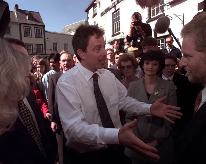 Framed Print : Tony Blair Labour Party Leader in Monmouth during the April 1997 General Election