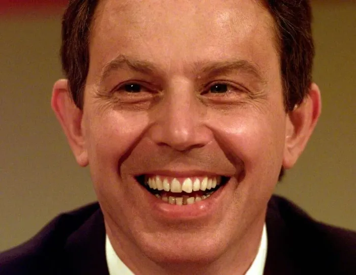 Framed Print : Tony Blair Labour Party leader at this mornings press conference in London
