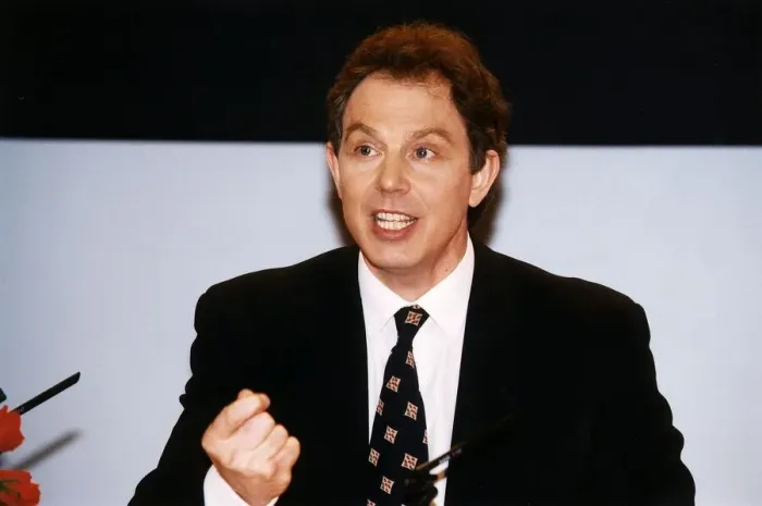 Framed Print : Tony Blair Labour Party leader at Press Conference after Election result was announced Framed Print : Tony Blair Labour Party leader at Press Conference after Election result was announced