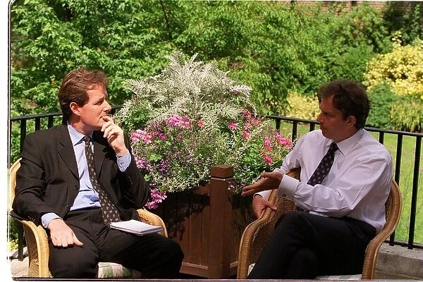 Tony Blair Labour Prime Minister at Number 10 August 1997 during an interview with