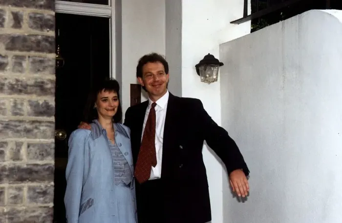 Framed Print : Tony Blair leader of the Labour Party with his wife Cherie Blair Framed Print : Tony Blair leader of the Labour Party with his wife Cherie Blair