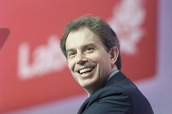 Tony Blair makes his speech during the Labour Party Conference in September 2000