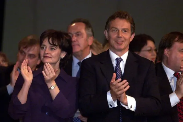 Framed Print : Tony Blair MP and Cherie Blair at Labour Party Conference 1999 Framed Print : Tony Blair MP and Cherie Blair at Labour Party Conference 1999