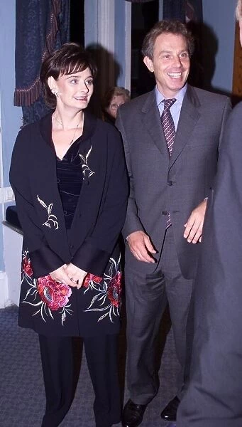 Tony Blair MP and Cherie Blair at the Royal Bath Hotel Sept1999 wearing a Japanese