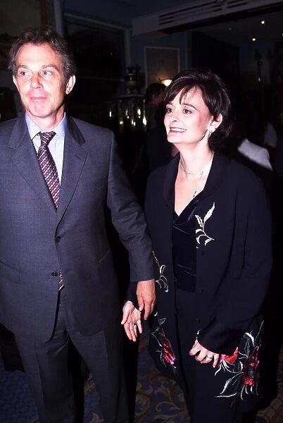 Tony Blair MP and Cherie Blair at the Royal Bath Hotel Sept 1999 wearing a
