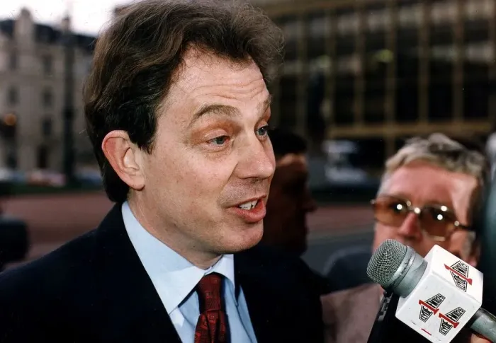 Framed Print : Tony Blair MP Leader Labour Party being interviewed in Glasgow. 1995 Framed Print : Tony Blair MP Leader Labour Party being interviewed in Glasgow. 1995