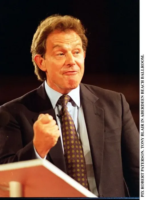 Framed Print : Tony Blair MP leader of the Labour Party speaking at Aberdeen Beach Ballroom on a visit