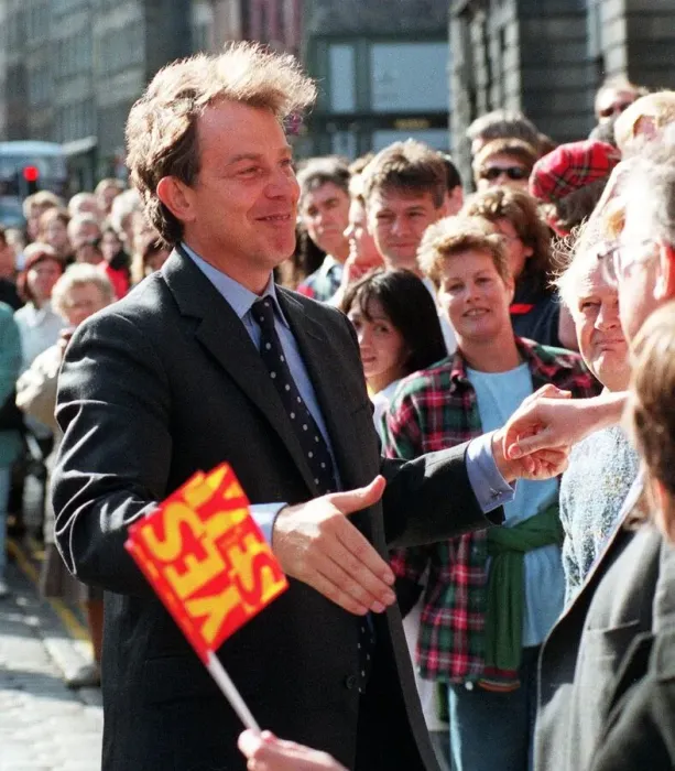 Framed Print : Tony Blair Mp Prime Minister September 1997 in Scotland during his Yes Yes Campaign Framed Print : Tony Blair Mp Prime Minister September 1997 in Scotland during his Yes Yes Campaign