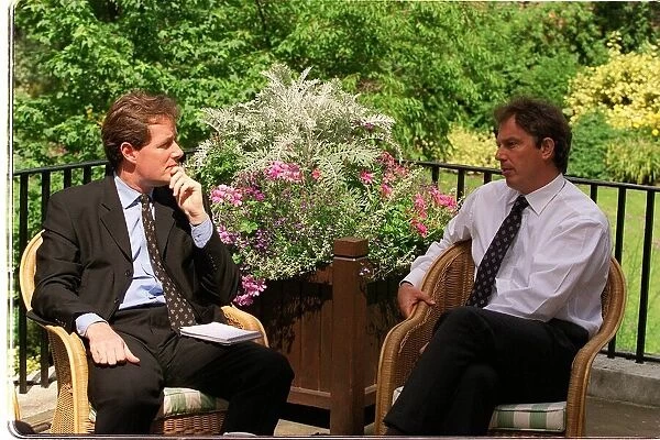 Tony Blair Prime Minister at 10 Downing Street 28 July 1997 interviewed by Mirror editor