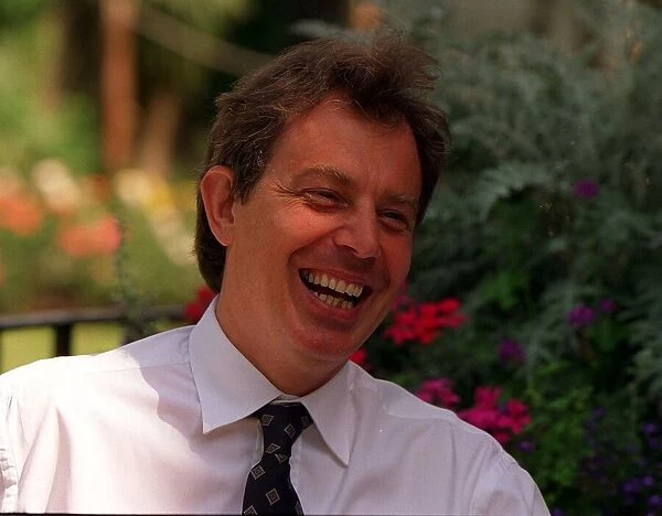 Tony Blair Prime Minister at Downing Street July 1997 during interview with Piers Morgan