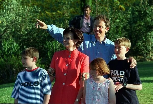 Tony Blair Prime Minister with family in Tuscany August 1997