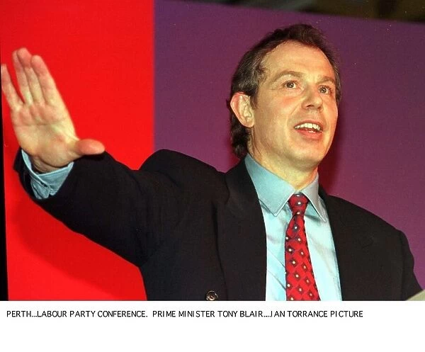 Tony Blair at Scottish Labour Party Conference in Perth March 1998 hand outstretched