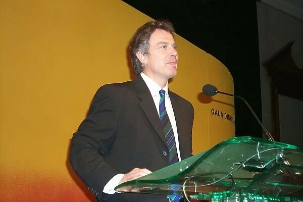 Tony Blair speaks to Labour at Gala dinner at the London Hilton hotel, April 1999