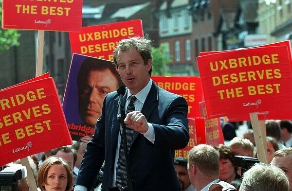 Tony Blair in Uxbridge 25 July 1997, on the By Election Campaign Trail in Uxbridge