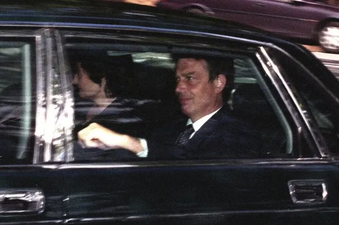 Framed Print : Tony Blair on his way to visit the Queen at Balmoral in Scotland. September 1997