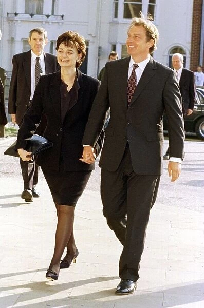 Tony and Cherie Blair arrive at St Peters Church Sept September 1997 in Brighton