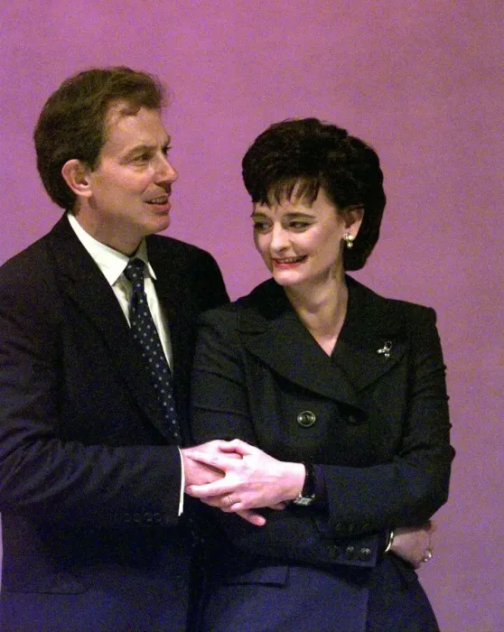 Framed Print : Tony and Cherie Blair at the Labour Party Conference September 1997 After Tony Blair had