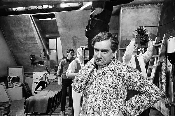 Tony Hancock on the set of The Rebel at Elstree. 2nd August 1960