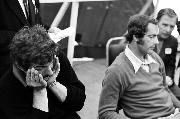 Tony Jacklin and Norman Wood after the mornings game in Southport. 25th May 1973