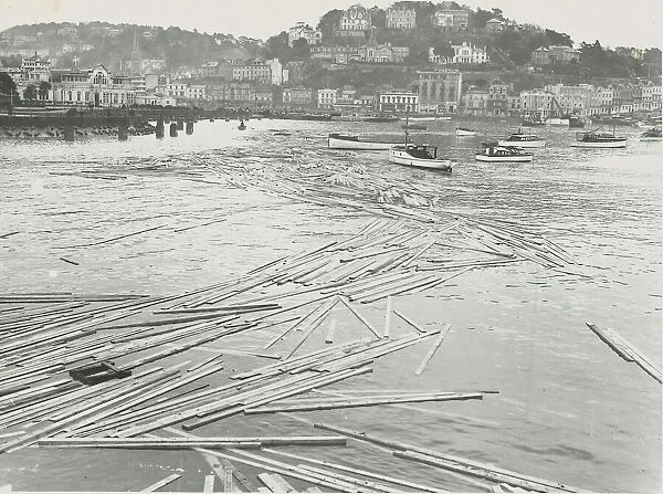 Torquay harbour on the morning of November 5, 1951. Eighty mph winds wreaked havoc