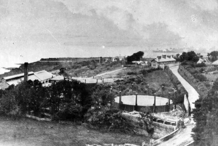 Framed Print : Torquay Road at Hollacombe in 1868 showing the first gasworks buildings Framed Print : Torquay Road at Hollacombe in 1868 showing the first gasworks buildings