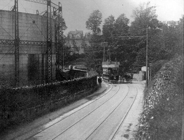 The Torquay Road at Hollacombe, Paignton in about 1910 when trams