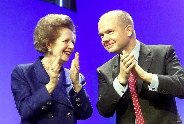 TORY CONFERENCE, MARGARET THATCHER AND WILLIAM HAGUE APPLAUD FRANCIS MAUDE - Wednesday