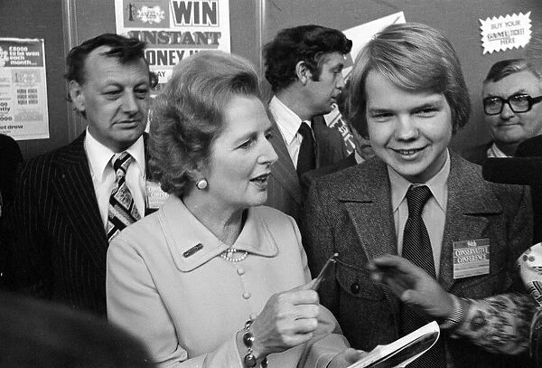 Tory leader Margaret Thatcher and William Hague at the Conservative Party Conference
