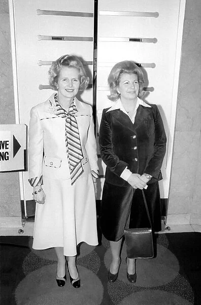 Tory M. P. Os at Europa Hotel to confirm Mrs. Margaret Thatcher as Leader of the party: Mrs