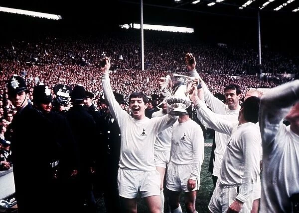 Tottenham Hotspur celebrate after beating Chelsea in the 1967 FA Cup Final at Wembley 2