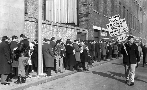 Tottenham Hotspur fans queueing at 7am for tickets to the home leg of their European Cup