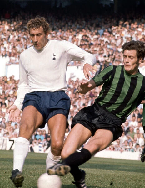 Tottenham Hotspur footballer Martin Chivers in action against Coventry City in their