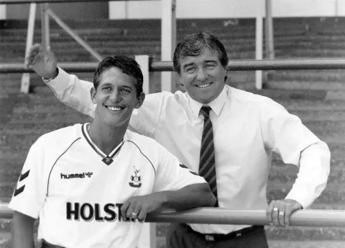 Framed Print : Tottenham Hotspur manager Terry Venables with new signing Gary Lineker at White Hart Lane Framed Print : Tottenham Hotspur manager Terry Venables with new signing Gary Lineker at White Hart Lane