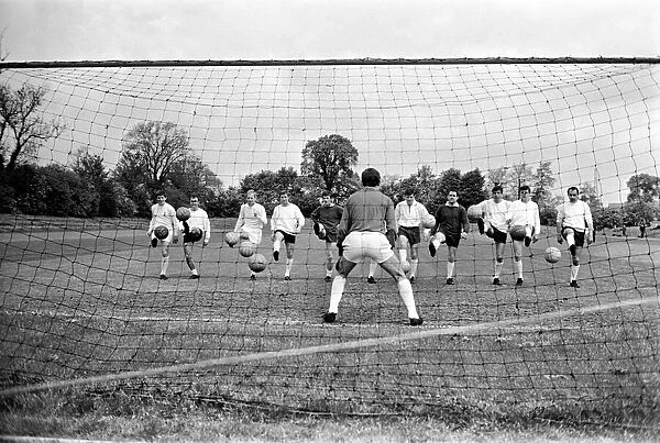 Tottenham Hotspur team training in preparation for their upcoming FA Cup final match