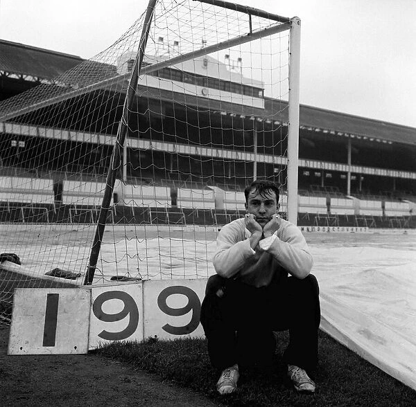 Tottenham Hotspurs striker Jimmy Greaves pictured at an empty White Hart Lane after