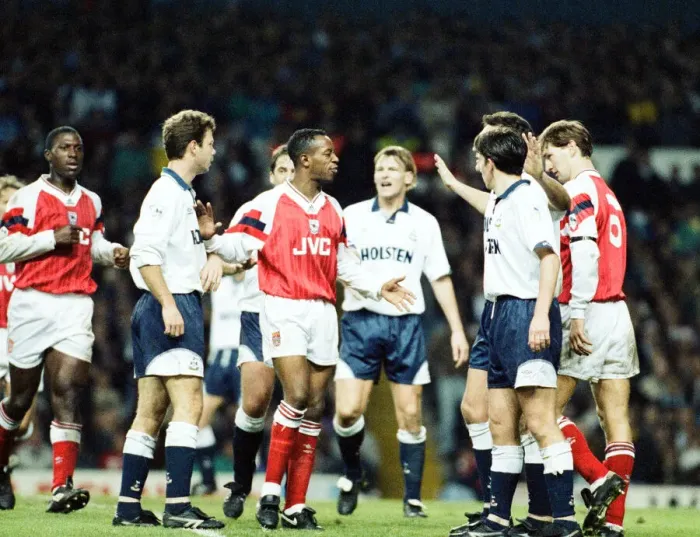 Framed Print : Tottenham v Arsenal premier league match at White Hart Lane, Saturday 12th December 1992 Framed Print : Tottenham v Arsenal premier league match at White Hart Lane, Saturday 12th December 1992