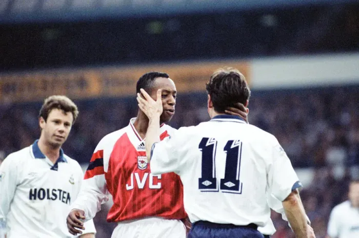 Framed Print : Tottenham v Arsenal premier league match at White Hart Lane, Saturday 12th December 1992