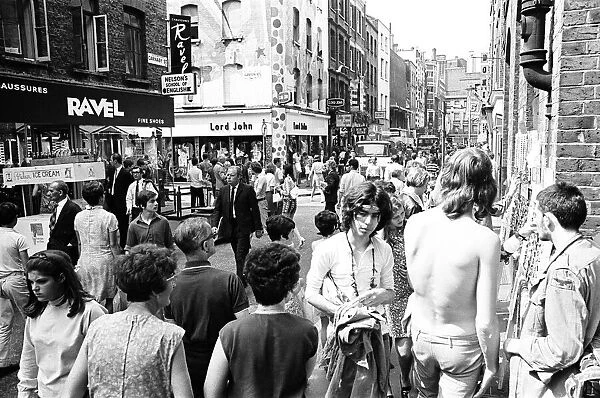 Tourists in Carnaby Street, London, 10th August 1969