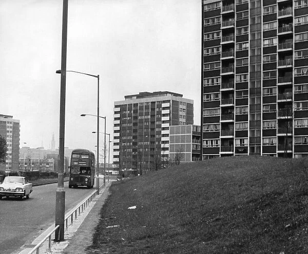 Tower blocks by Nechells Green Parkway. 13th June, 1966