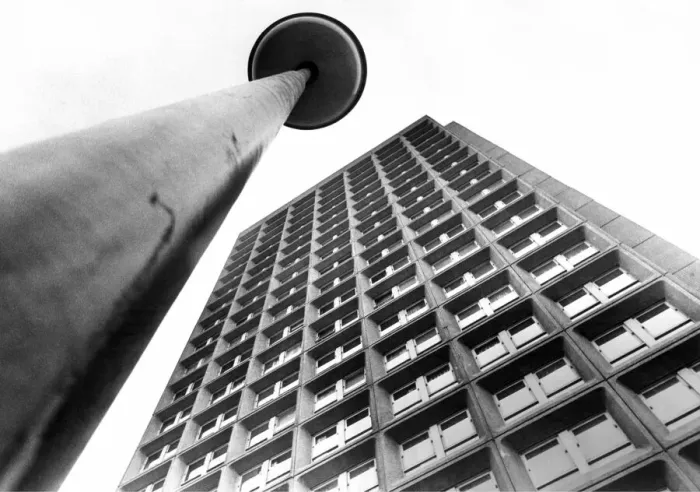 Framed Print : The Towering Bewick House high rise flats in Newcastle 2 April 1971 Framed Print : The Towering Bewick House high rise flats in Newcastle 2 April 1971